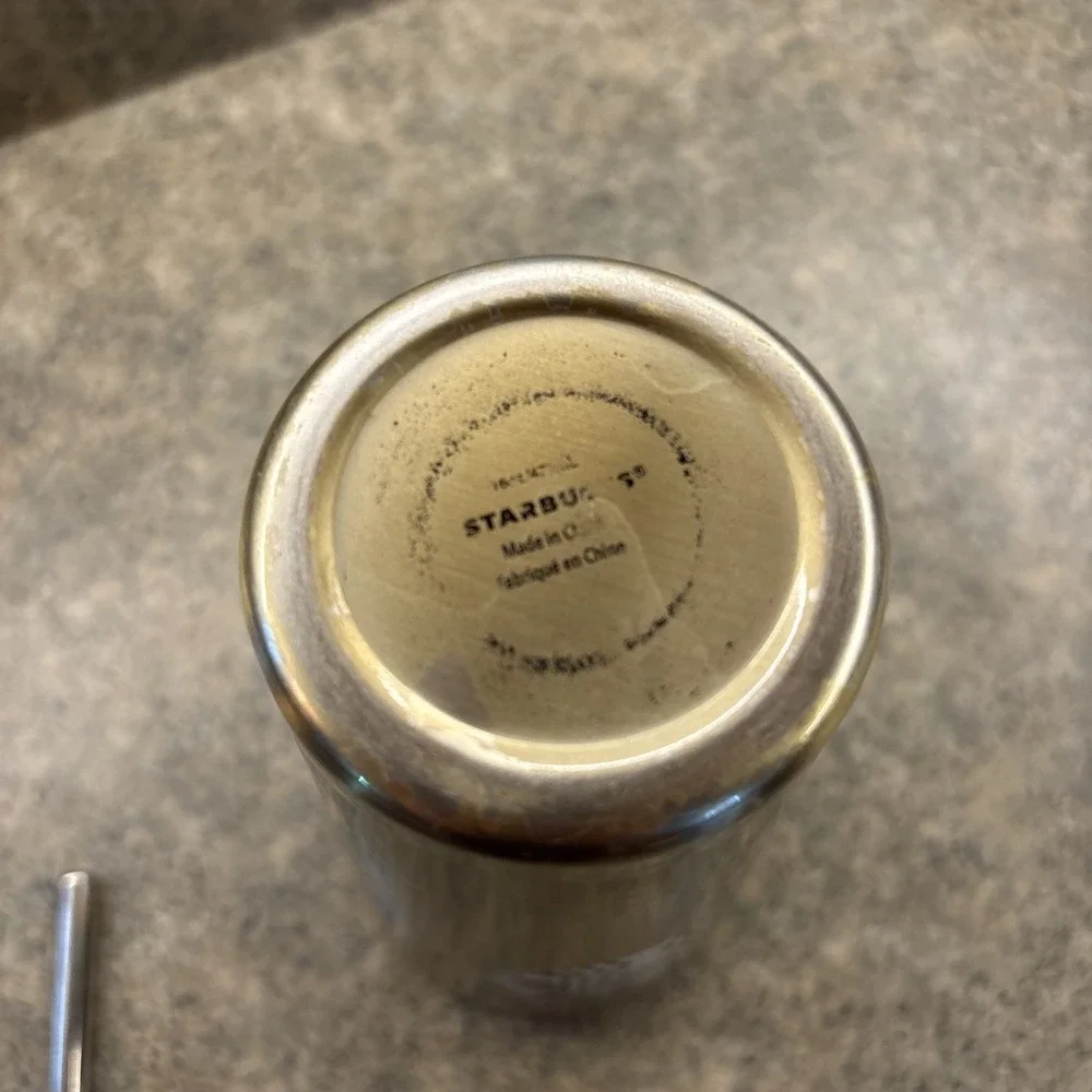 Starbucks Stainless Steel Tumbler 16 Oz Coffee Tea Water + Straw